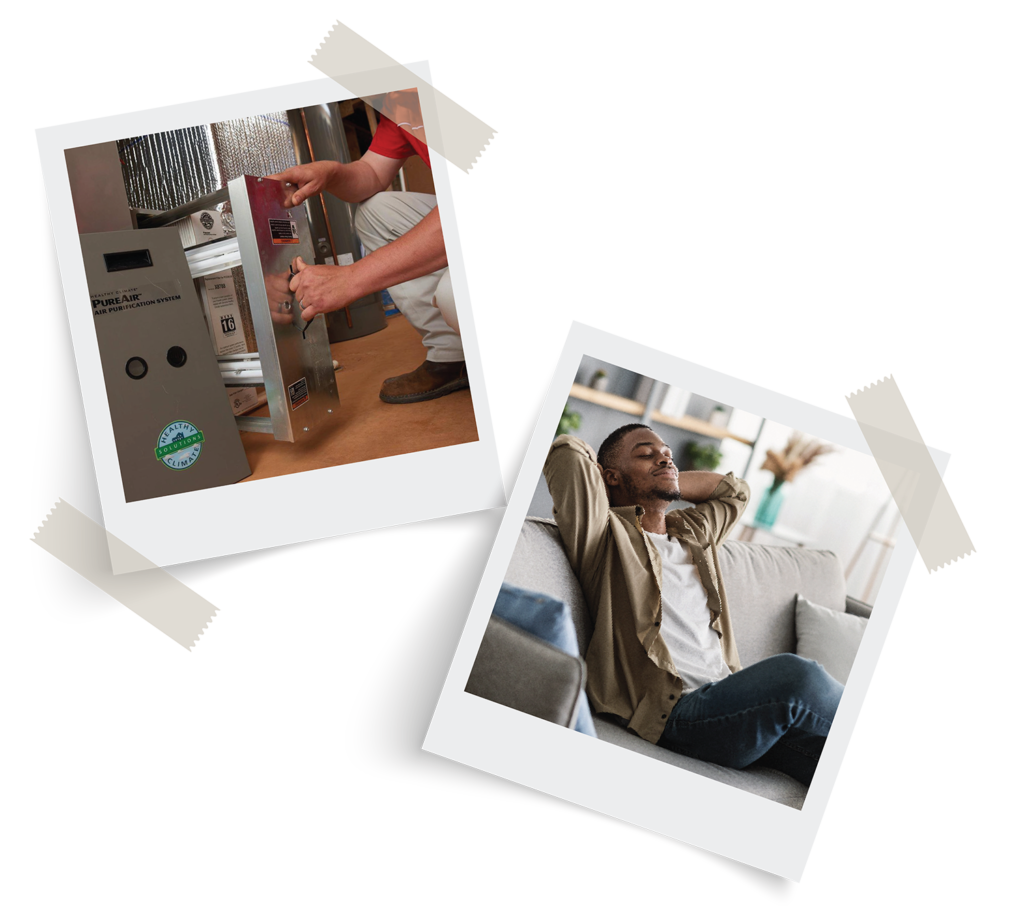 Indoor air purification system being installed in a Central New Jersey home