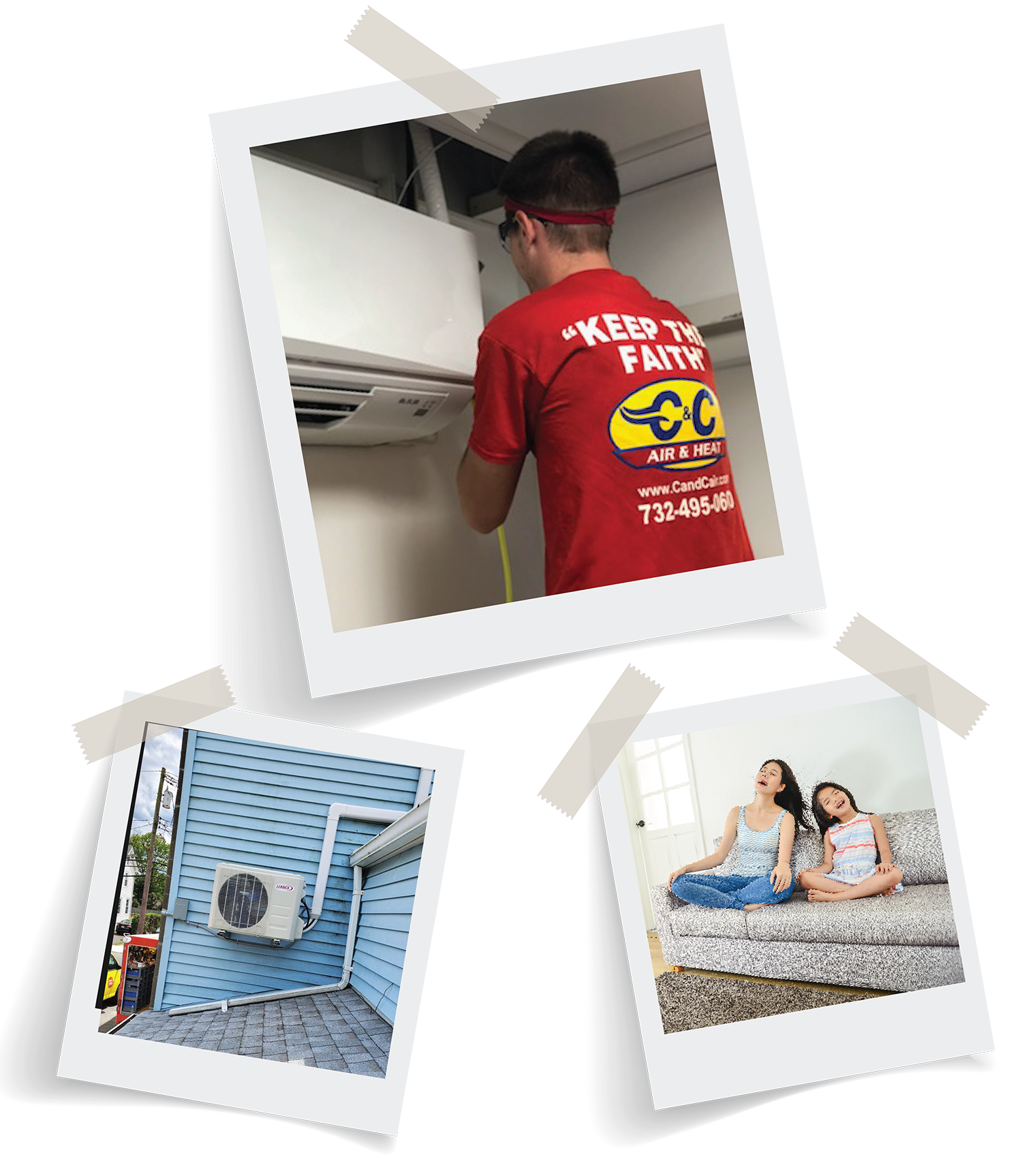 HVAC technician installing a ductless mini split at a home in Westfield