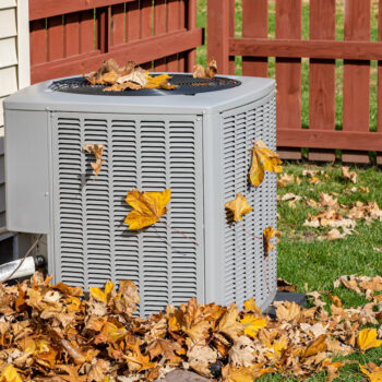 HVAC unit at a New Jersey home in the fall